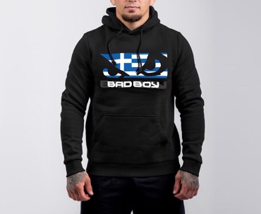 BAD BOY greek flag HOODIE - black